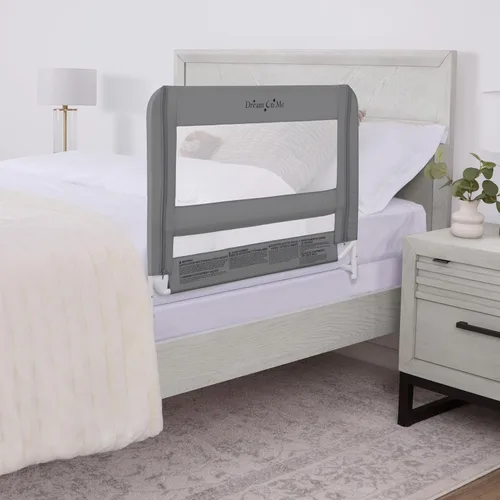Miniatura 2 de Dream On Me Riel de cama ajustable de seguridad de malla ligera para niños pequeños, tela de malla transpirable, adecuada para todo tipo de camas