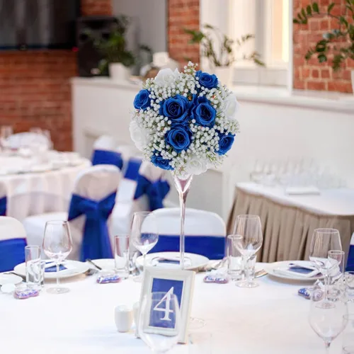Miniatura 6 de BLOSMON Bolas de Flores Falsas Centros de Mesa de Boda 2 Piezas Rosa Azul Real Aliento de Bebé Flores Artificiales Piezas Centrales Decoración