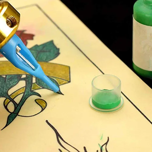Miniatura 6 de Yuelong - 1000 tapas de tinta de tatuaje desechables Microblading, vasos de tinta de tatuaje con base, tapas de tinta de pigmento, tamaños de 0.669