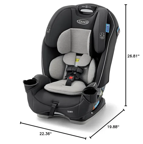 Miniatura 10 de Asiento de coche convertible 3 en 1 Graco Slimfit Diseño delgado y cómodo que ahorra espacio en su asiento trasero, Darcie