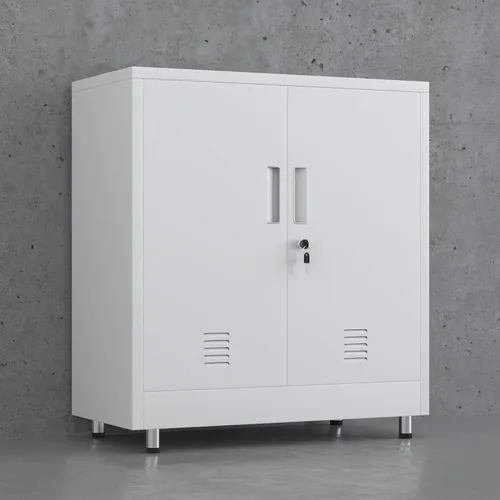 Miniatura 7 de JINGUR Armario de almacenamiento de metal con puertas de bloqueo y estante ajustable, pequeño aparador con cerradura para oficina en casa, pasillo