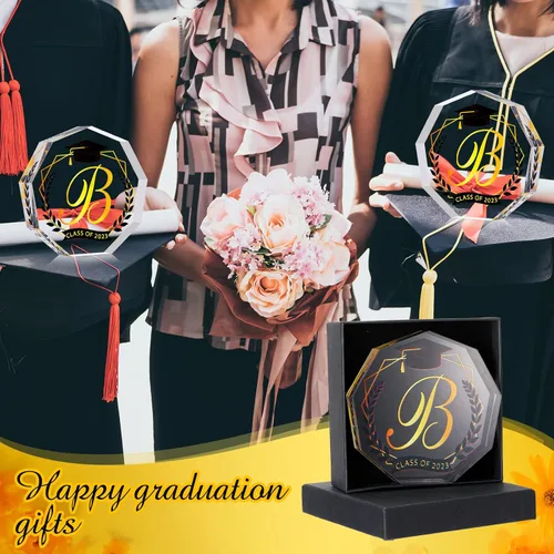 Miniatura 4 de Maitys Regalo de graduación 2024 con monograma, inicial, acrílico, inspirador, recuerdo inspirador y pisapapeles para clase de 2024, regalo