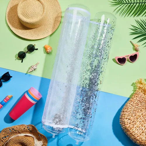 Miniatura 5 de Sratte Flotador de piscina con purpurina, hamaca de agua para piscina, tumbonas inflables para piscina, flotadores de agua multiusos para adultos