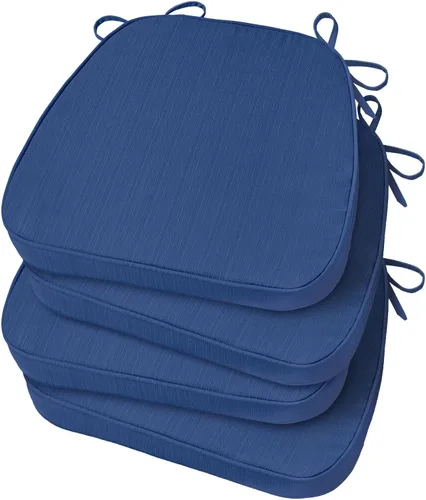 Miniatura 18 de Basic Beyond Cojines para sillas de comedor, 4 unidades, cojines para sillas de cocina en forma de D con lazos, juego de 4, cojines de asiento