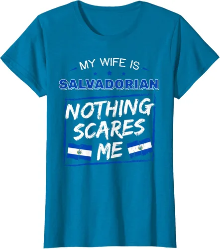 Miniatura 94 de Camiseta con la bandera de raíces salvadoreñas de El Salvador My Wife Is Salvadoran Roots, Negro