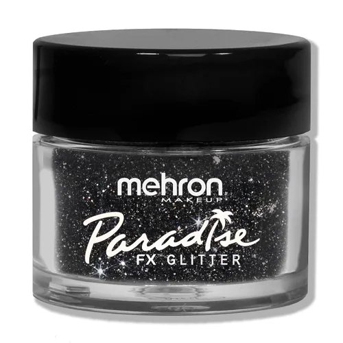 Mehron Makeup Paradise Glitter FX | Cosmético profesional para maquillaje y arte | Brillantina suelta vibrante y brillante de 0.25 oz (7 g) (negro)