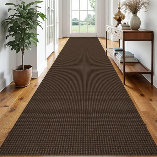 Miniatura 202 de EARTHALL Alfombra de pasillo 3x14 pies, alfombras lavables extra largas para pasillos, tejidas, antideslizante, alfombra trenzada para entrada