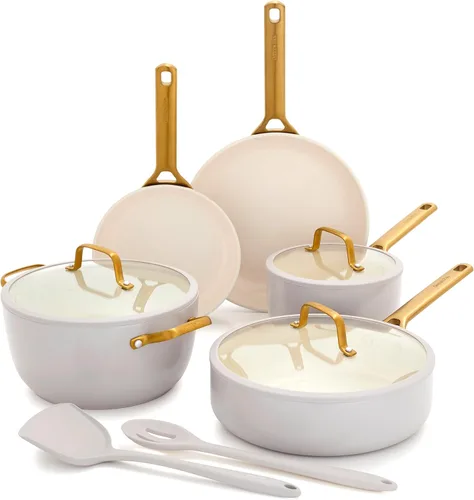 GreenPan Juego de utensilios de cocina antiadherentes Reserve Pro de 10 piezas, cerámica certificada NSF, juego de ollas y sartenes de anodizado