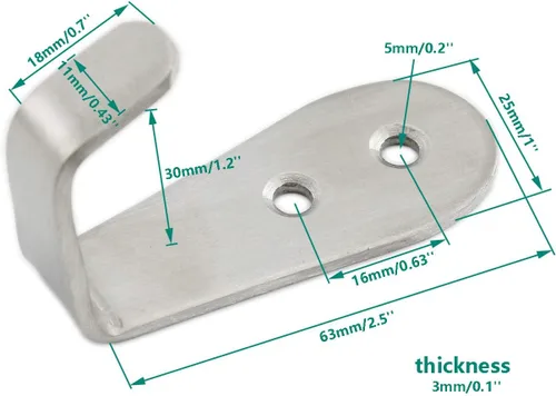 Miniatura 2 de Ganchos de acero inoxidable para colgar toallas, llaves, sombreros, ganchos de pared para cocina y baño, ganchos para interiores y exteriores