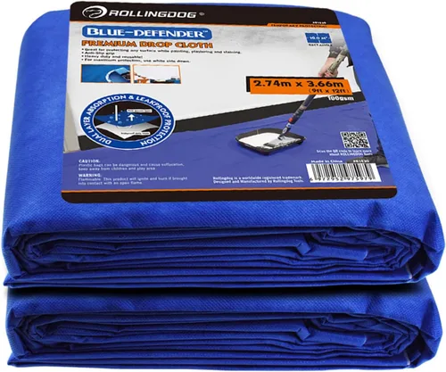 ROLLINGDOG Paño de pintura – Paño de pintura resistente y reutilizable para pintura, muebles y protección del suelo (tamaño 9 x 12 pies – paquete de