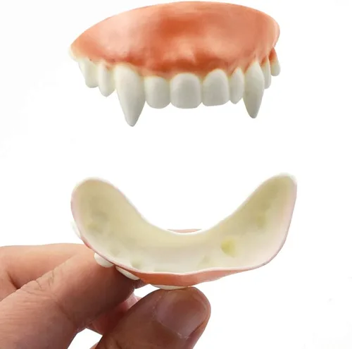 Miniatura 3 de Marrywindix 12 piezas de dientes retorcidos, dientes falsos feos de vampiro, dentadura de vampiro para Halloween, disfraces, fiestas, fotos