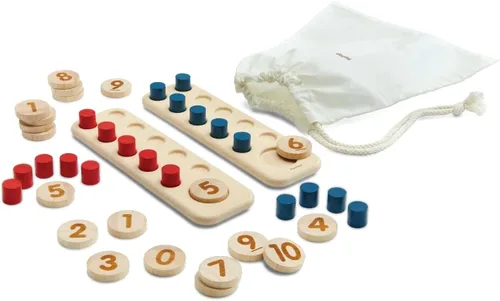 Miniatura 10 de PlanToys Juego de bingo de matemáticas de madera para juego de números inspirado en Montessori Matemáticas tempranas, conteo y actividad