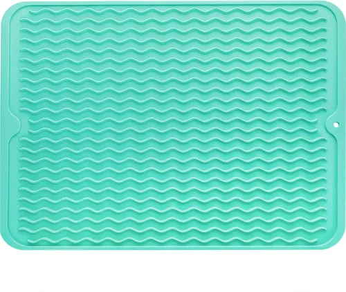 Miniatura 17 de MicoYang Alfombrilla de silicona para secado de platos para múltiples usos, fácil de limpiar, ecológica, resistente al calor, alfombrilla