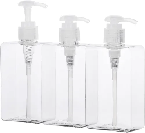 Miniatura 31 de Suream Botellas de prensa de bomba recargables de 9.5 onzas, dispensador de champú y acondicionador de plástico, botella vacía cosmética Azul pavo