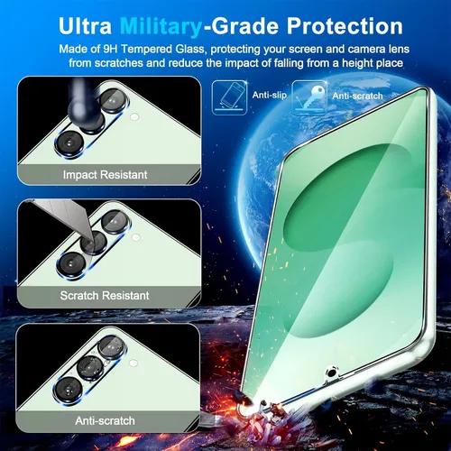 Miniatura 5 de firtstnow Paquete de 3 protectores de pantalla de vidrio para Samsung Galaxy S25 Plus [6.7 pulgadas] + Paquete de 3 protectores para lentes