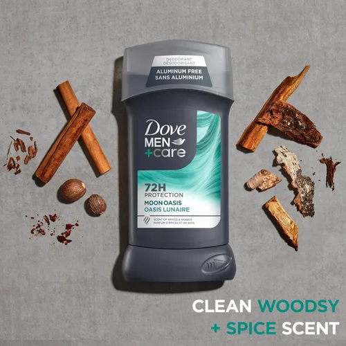 Miniatura 4 de Dove Men+Care - Desodorante sin aluminio Moon Oasis, 4 unidades para un aroma duradero, con protección contra olores 72H, 3.0 onzas