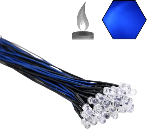 Miniatura 24 de 30 piezas de luces LED UV de 12 voltios, 3 mm, diodo emisor precableado, 20 cm, DC 12 V, lente transparente, luz LED ultravioleta, pequeñas lámparas