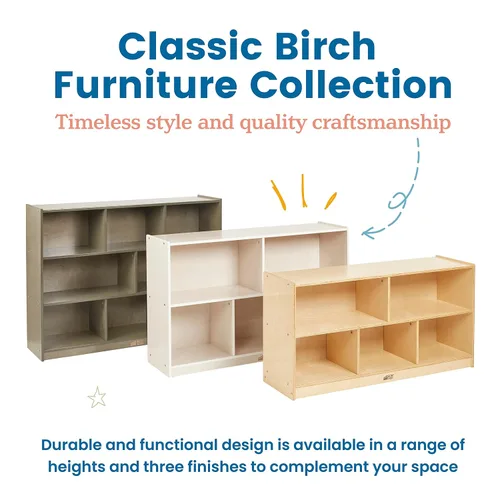 Miniatura 9 de ECR4Kids Gabinete de almacenamiento móvil de 8 compartimentos, primaria, muebles de aula, gris desgastado