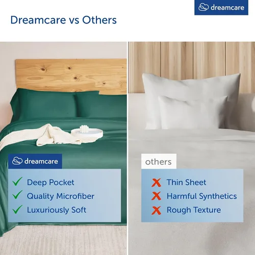 Miniatura 91 de DREAMCARE Juego de sábanas Queen – 6 piezas Sábanas de enfriamiento – hasta 15” Sábanas profundas tamaño Queen – Colección 2500 Supreme – Extra 03