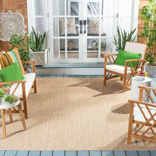 Miniatura 26 de SAFAVIEH Alfombra Lavable para Exteriores Colección Courtyard - Pasillo de 2'3" x 6'7", Azul Marino y Gris, No Desprende Pelusa y Fácil Limpieza