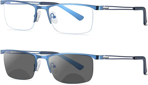 Miniatura 10 de 2020 Gafas de lectura bifocales cuadradas para hombre, lentes fotocromáticas, lentes de transición, presbicia, UV400
