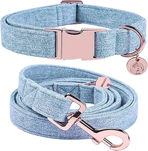 Miniatura 18 de DOGWONG Collar y correa de algodón para perro, collar para mascotas, suave, duradero, básico, para perros pequeños, medianos y grandes Negro