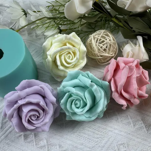 Miniatura 6 de Molde de silicona de flor de rosa 3D, moldes de flores epoxi, decoración de manualidades, molde de cera de vela, molde de silicona para pastel