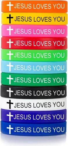 MZZJ 11 Pack-Religious Christian Cross Motivational Faith Inspirational Bracelet 12MM 100% Silicone Waterproof Outdoor Sport Band,Encouragement