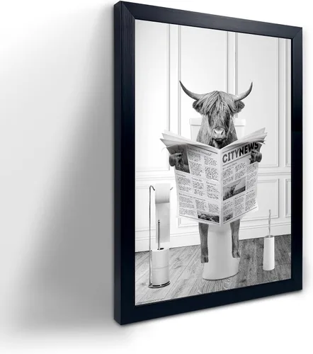 Miniatura 7 de Decoración de habitación de asno con estampados de animales, bonito cartel de citas de culo en el baño, decoración divertida para el baño, carteles