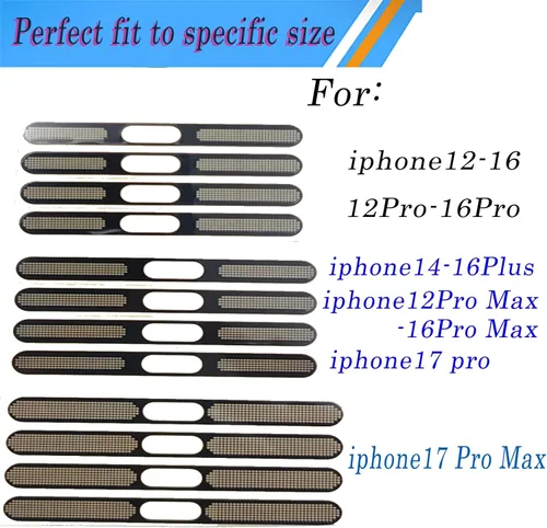 Miniatura 9 de Funda antipolvo de metal para altavoz iPhone 17 Pro Max, protector de malla antipolvo, cero pérdida de sonido, ajuste invisible, compatible