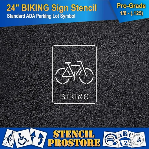 Miniatura 3 de Plantillas de pavimento – 24 pulgadas – Bicicleta con plantilla de palabras para ciclismo – 24 x 18 pulgadas x 1/8 pulgadas (128 mil) – Grado
