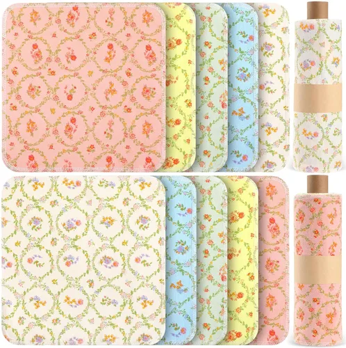 Miniatura 16 de Redbaker 50 piezas de toallas de papel reutilizables, paños de algodón reutilizables sin papel, toallas de papel absorbentes lavables para inodoro