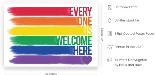 Miniatura 3 de HAUS AND HUES Póster del orgullo – Arte de la bandera LGBTQ, decoración del mes del orgullo, impresión moderna para el hogar