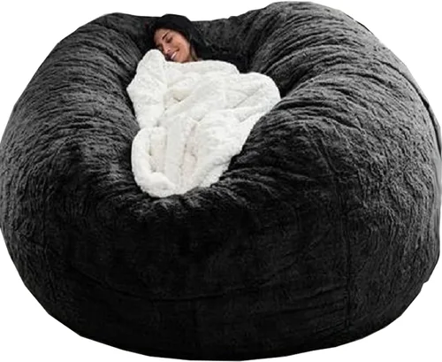 Funda para silla tipo puf (sin relleno, solo funda) para adultos y niños, funda gigante de terciopelo suave para sofá cama, funda protectora de puf