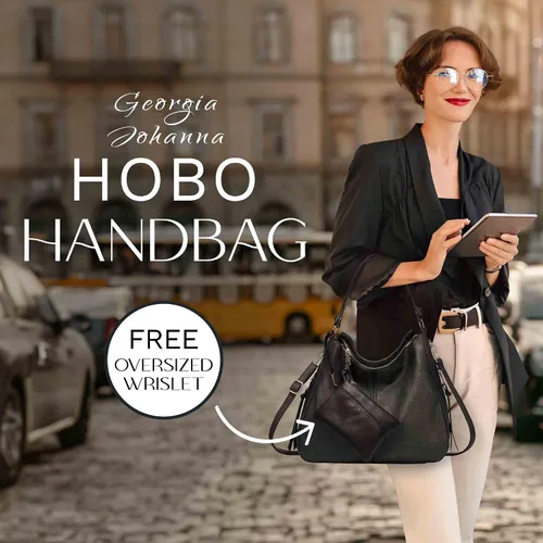 Miniatura 2 de Georgia Johanna Juego de bolso Hobo de 2 piezas., Negro