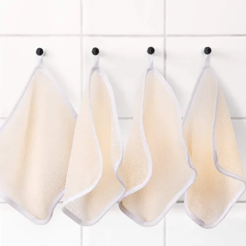 Miniatura 6 de Tatuo 5 paños exfoliantes para el rostro y el cuerpo, tejido de toalla para el baño, exfoliante, masaje, paño de baño para mujeres y hombres, 10.63