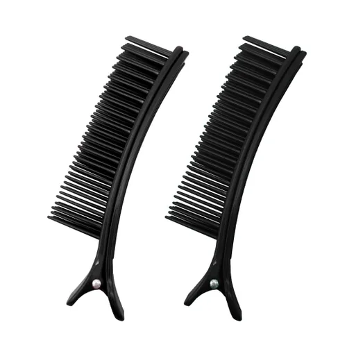 Colortrak Pinza para el cabello (2 unidades), color negro, pinzas de agarre de seccionamiento para peinado, coloración y corte rápido y eficiente, 6