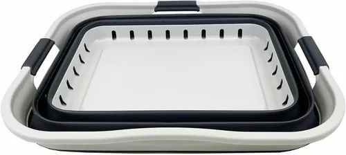 Miniatura 3 de SAMMART Cesta plegable de plástico para la ropa sucia de 42L (11 galones), contenedor de almacenamiento plegable y organizador, cesta que ahorra