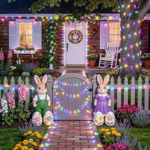 Miniatura 2 de JMEXSUSS Luces rojas blancas y azules con cable transparente, 66 pies, 200 luces LED para decoración del 4 de julio, luz de Navidad para celebración