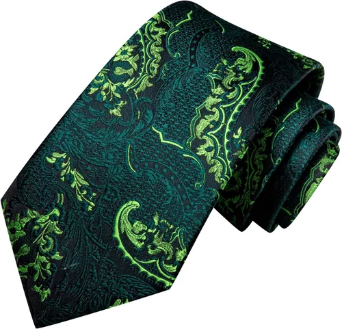 Miniatura 183 de Hi-Tie Corbatas de seda para hombre, diseño de cachemira a rayas, con bolsillo, gemelos cuadrados, conjunto formal de negocios