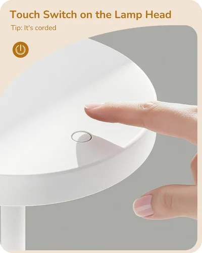 Miniatura 7 de EDISHINE Lámpara de mesa LED con 2 alturas ajustables, 5%-100% regulable y 3 temperaturas de color, control táctil, lámpara de escritorio moderna
