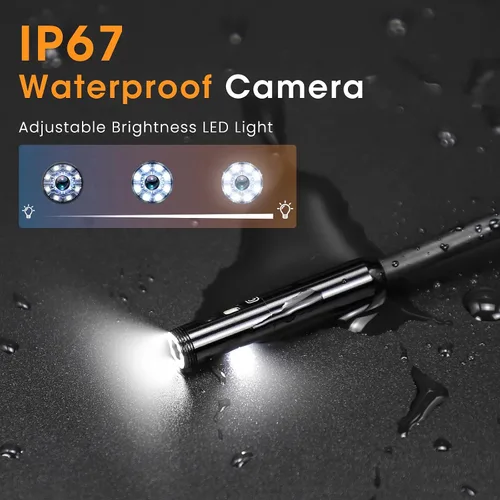 Miniatura 6 de Epicmate Cámara de Inspección de Alcantarillado con Triple Lente - Cámara Serpiente con Luz 16.5 pies, Endoscopio con Pantalla IPS de 5" con Luces