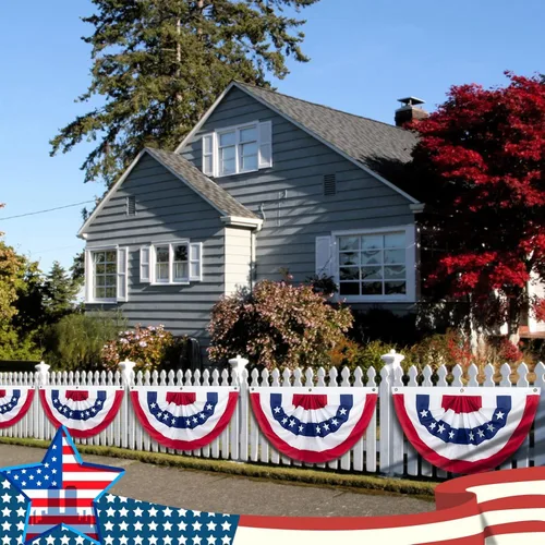 Miniatura 3 de Banderines de American Flags USA de 2 x 4 pies para celebración exterior del 250 aniversario, decoraciones patrióticas del 4 de julio al aire libre
