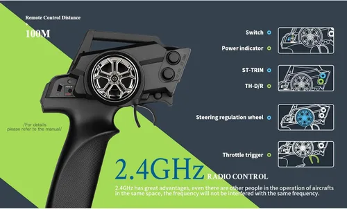 Miniatura 9 de GoolRC WLtoys 284131 - Coche de deriva a control remoto, escala 1:28, 4WD 30KM/H, coche eléctrico de alta velocidad RTR, chasis de metal, 2