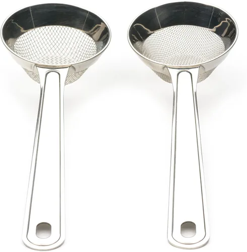 Miniatura 13 de RSVP International Endurance® - Tamiz vintage de acero inoxidable con una sola mano, 1 taza, para tartas superiores, tamizar harina, adobo
