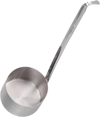 Alvinlite Cucharón de acero inoxidable para vino, cucharas medidoras para verter cerveza, cucharón colgante con gancho (16.91 onzas)