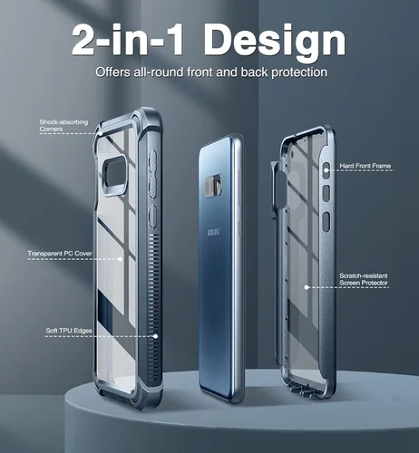 Miniatura 4 de Dexnor Funda para Galaxy S10E con protector de pantalla integrado, transparente, resistente, de cuerpo completo, a prueba de golpes, parte trasera