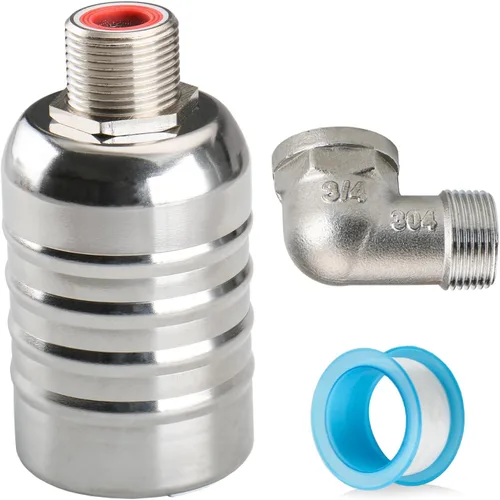 Miniatura 15 de Baomain Válvula automática de control de nivel de agua, rosca macho de 1/1 pulgada, válvula de flotador de cierre automático, acero inoxidable 304