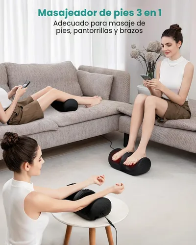 Miniatura 3 de Nekteck Masajeador de pies con calor y rodillo para pies, masajeador Shiatsu de pantorrilla y pierna para circulación y alivio del dolor