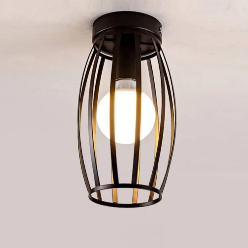 Mengjay E26 - Lámpara de techo industrial retro vintage de montaje empotrado, iluminación colgante retro, lámpara de techo colgante para pasillo,